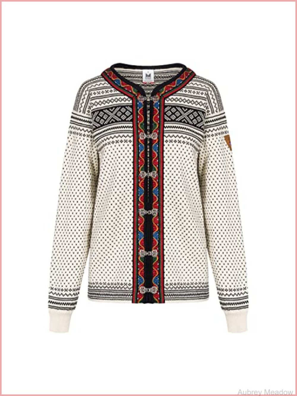 Unisex Norwegian Wool Cardigan Sweater Setesdal Pewter Clasps Heavyweight